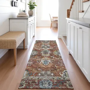 Indoor/Outdoor Silk Road Paprika 2\'3\" x 7\'6\" Runner Rug