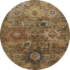 Indoor/Outdoor Silk Road Clove 8' x 8' Round Rug