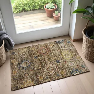Indoor/Outdoor Silk Road Clove 1\'8\" x 2\'6\" Rug