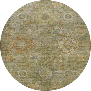 Indoor/Outdoor Silk Road Sage 8\' x 8\' Round Rug