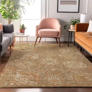 Luxury Washable Indoor/Outdoor Tabrook Khaki 2\'6\" x 3\'10\" Rug
