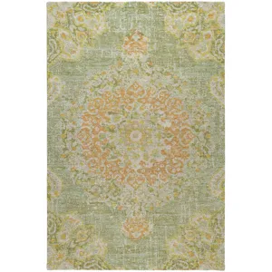 Luxury Washable Indoor/Outdoor Tabrook Aloe 5\' x 7\'6\" Rug