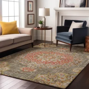 Luxury Washable Indoor/Outdoor Tabrook Brown 8\' x 10\' Rug