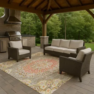 Luxury Washable Indoor/Outdoor Tabrook Brown 8\' x 10\' Rug