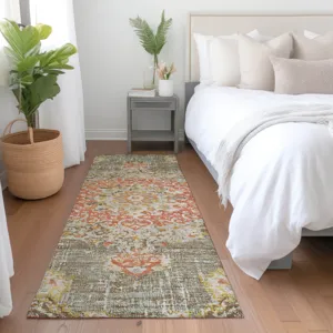 Luxury Washable Indoor/Outdoor Tabrook Brown 2\'3\" x 7\'6\" Runner Rug