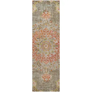 Luxury Washable Indoor/Outdoor Tabrook Brown 2\'3\" x 7\'6\" Runner Rug