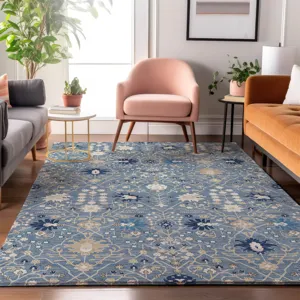 Luxury Washable Indoor/Outdoor Tabrook Denim 3\' x 5\' Rug