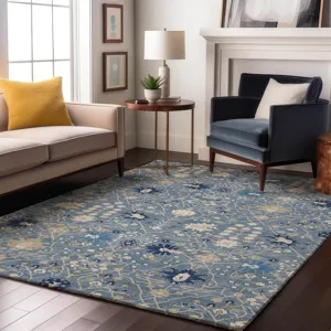Luxury Washable Indoor/Outdoor Tabrook Denim 3\' x 5\' Rug