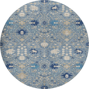 Luxury Washable Indoor/Outdoor Tabrook Denim 8' x 8' Round Rug
