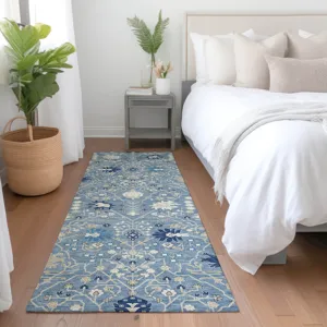 Luxury Washable Indoor/Outdoor Tabrook Denim 2\'3\" x 7\'6\" Runner Rug