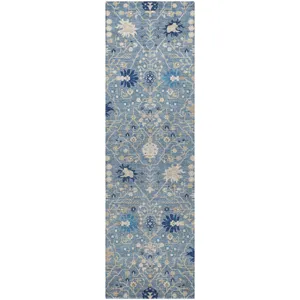 Luxury Washable Indoor/Outdoor Tabrook Denim 2\'3\" x 7\'6\" Runner Rug