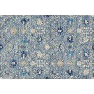 Luxury Washable Indoor/Outdoor Tabrook Denim 1\'8\" x 2\'6\" Rug