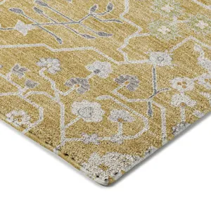 Luxury Washable Indoor/Outdoor Tabrook Gold 10\' x 14\' Rug