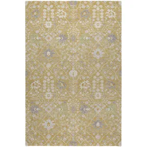 Luxury Washable Indoor/Outdoor Tabrook Gold 10\' x 14\' Rug