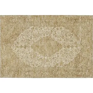 Luxury Washable Indoor/Outdoor Tabrook Beige 1\'8\" x 2\'6\" Rug