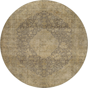 Luxury Washable Indoor/Outdoor Tabrook Mocha 8' x 8' Round Rug