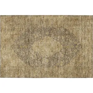 Luxury Washable Indoor/Outdoor Tabrook Mocha 1\'8\" x 2\'6\" Rug