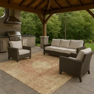 Luxury Washable Indoor/Outdoor Tabrook Paprika 2\'6\" x 3\'10\" Rug