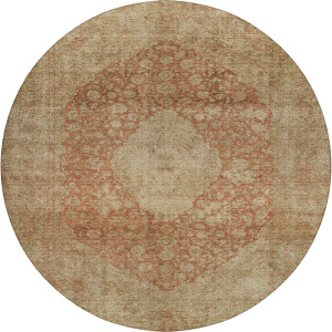 Luxury Washable Indoor/Outdoor Tabrook Paprika 8' x 8' Round Rug