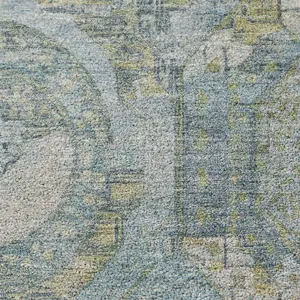 Luxury Washable Indoor/Outdoor Tabrook Blue 10\' x 14\' Rug