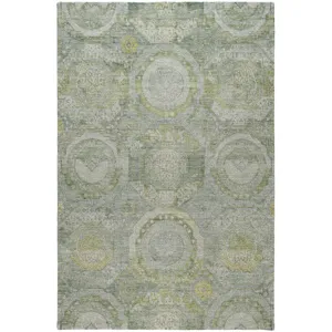 Luxury Washable Indoor/Outdoor Tabrook Sage 5\' x 7\'6\" Rug
