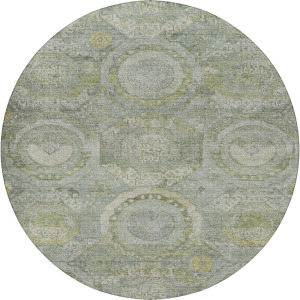 Luxury Washable Indoor/Outdoor Tabrook Sage 8' x 8' Round Rug