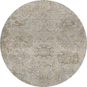 Luxury Washable Indoor/Outdoor Tabrook Ivory 8' x 8' Round Rug