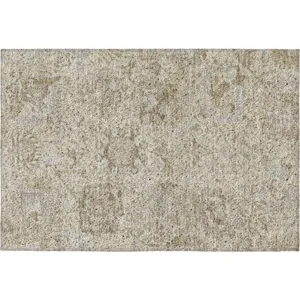 Luxury Washable Indoor/Outdoor Tabrook Ivory 1\'8\" x 2\'6\" Rug