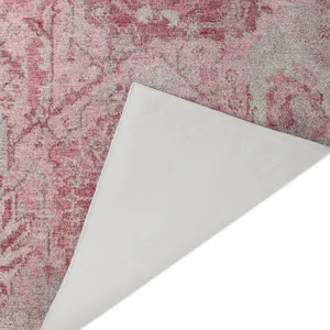 Luxury Washable Indoor/Outdoor Tabrook Pink 1\'8\" x 2\'6\" Rug