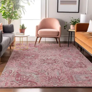 Luxury Washable Indoor/Outdoor Tabrook Pink 10\' x 14\' Rug