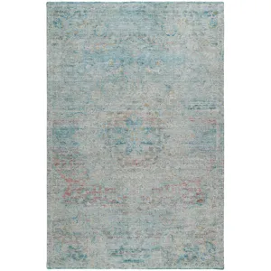 Luxury Washable Indoor/Outdoor Tabrook Sky 10\' x 14\' Rug