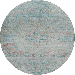 Luxury Washable Indoor/Outdoor Tabrook Sky 8' x 8' Round Rug