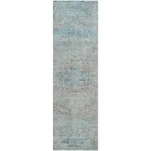 Luxury Washable Indoor/Outdoor Tabrook Sky 2\'3\" x 7\'6\" Runner Rug