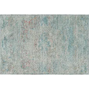 Luxury Washable Indoor/Outdoor Tabrook Sky 1\'8\" x 2\'6\" Rug