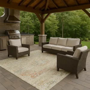 Luxury Washable Indoor/Outdoor Tabrook Tan 9\' x 12\' Rug