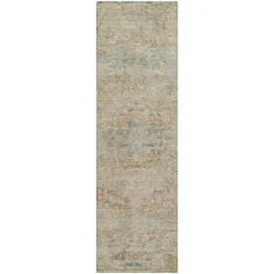 Luxury Washable Indoor/Outdoor Tabrook Tan 2\'3\" x 7\'6\" Runner Rug