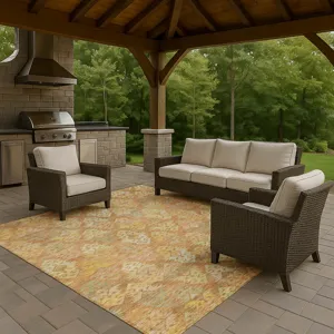 Luxury Washable Indoor/Outdoor Tabrook Copper 9\' x 12\' Rug