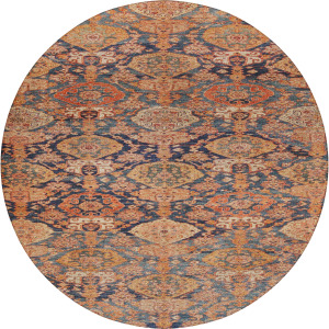 Luxury Washable Indoor/Outdoor Tabrook Terracotta 8' x 8' Round Rug