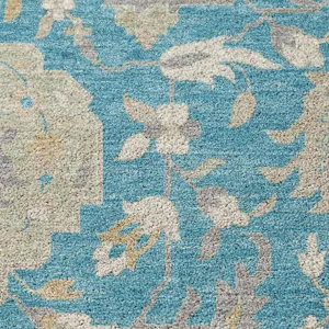Luxury Washable Indoor/Outdoor Tabrook Blue 1\'8\" x 2\'6\" Rug