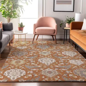 Luxury Washable Indoor/Outdoor Tabrook Copper 5\' x 7\'6\" Rug
