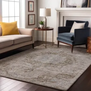 Luxury Washable Indoor/Outdoor Tabrook Chocolate 3\' x 5\' Rug