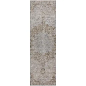 Luxury Washable Indoor/Outdoor Tabrook Chocolate 2\'3\" x 7\'6\" Runner Rug