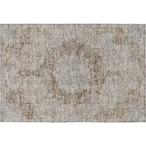 Luxury Washable Indoor/Outdoor Tabrook Chocolate 1\'8\" x 2\'6\" Rug