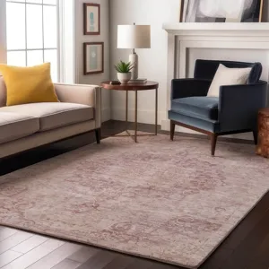 Luxury Washable Indoor/Outdoor Tabrook Pink 3\' x 5\' Rug