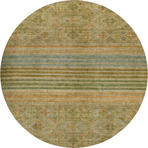 Luxury Washable Indoor/Outdoor Tabrook Aloe 8' x 8' Round Rug
