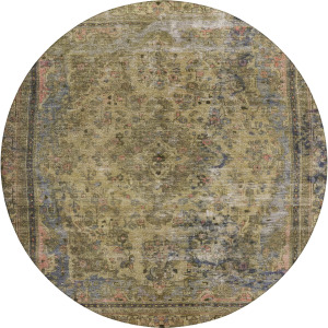 Luxury Washable Indoor/Outdoor Tabrook Tan 8' x 8' Round Rug