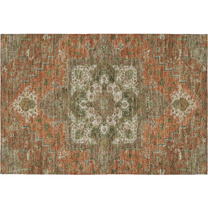 Luxury Washable Indoor/Outdoor Tabrook Rust Rug