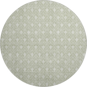 Luxury Washable Indoor/Outdoor The Reserve Celery 8' x 8' Round Rug