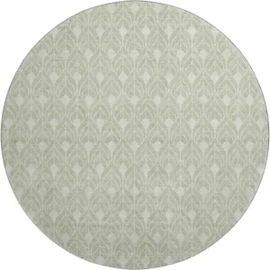 Luxury Washable Indoor/Outdoor The Reserve Celery 8\' x 8\' Round Rug