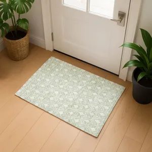 Luxury Washable Indoor/Outdoor The Reserve Celery 1\'8\" x 2\'6\" Rug